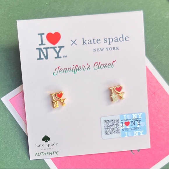 KATE SPADE I Love NY Stud Earrings NWT - Picture 4 of 6